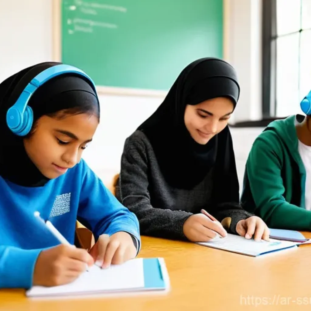 학생 맞춤형 몰입형 학습 전략 - **Prompt 1: Personalized Learning Environment with Diverse Students**
    "A brightly lit, modern cl...