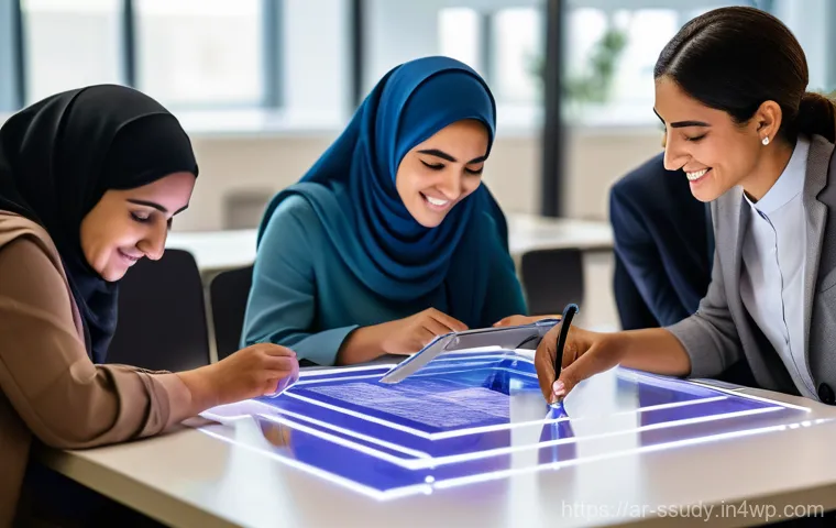 몰입형 학습 환경에서의 지속 가능한 발전 - A young Arab male student, approximately 16 years old, with short dark hair, wearing a clean, modern...