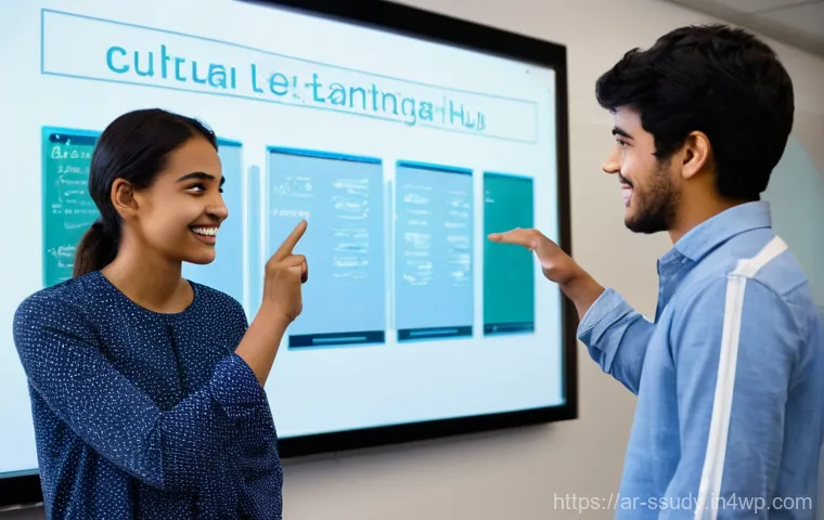 몰입형 학습 환경에서의 문화적 고려사항 - **Prompt 1: Cultural Lens in Collaborative Learning**
    "A group of diverse students, both male an...