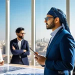 Home 20 몰입형 학습을 위한 외부 전문가의 활용 - **Prompt:** A dynamic, sunlit modern design studio in a bustling, futuristic Middle Eastern city. An...