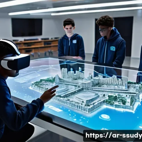 Home 30 몰입형 학습과 교육 정책의 변화 - **Immersive Global Classroom Exploration:**
A group of five diverse middle school students, aged...