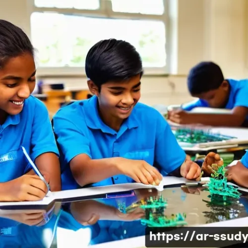 Home 29 몰입형 학습을 위한 프로젝트 기반 학습 기법 - **Prompt 1: Immersive Learning in Action**
"A diverse group of cheerful teenage and young adult ...