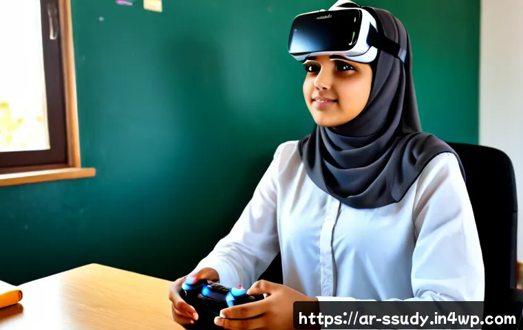 Home 17 가상 현실을 활용한 몰입형 학습 사례 - Photorealistic immersive virtual reality learning session in a modern Gulf-region classroom, an Arab...